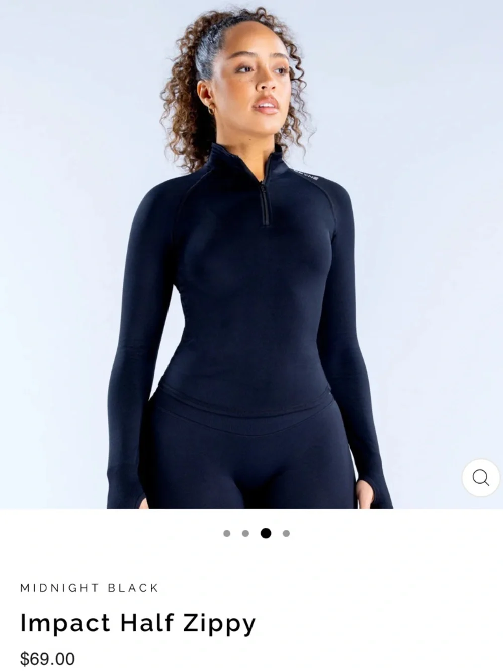 dfyne impact half zippy - midnight black - Picture 4 of 4